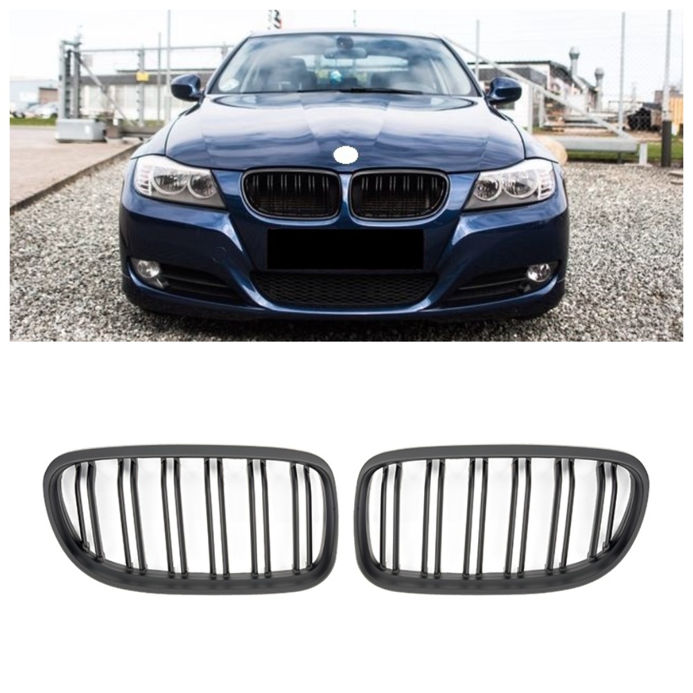 Решітка радіатора (ніздрі) BMW 3-Series E90/E91 (2009-2012) в стилі M3 (Matte Black)