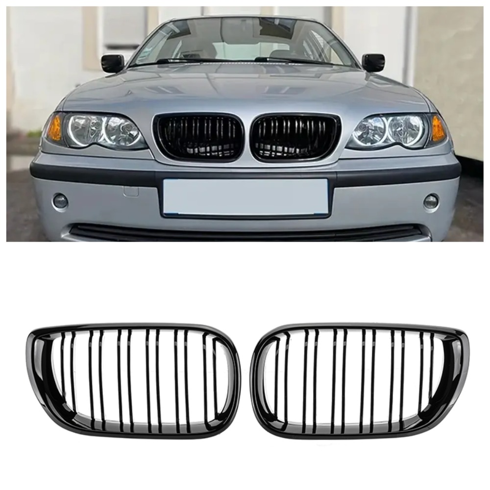 Решетка радиатора (ноздри) BMW 3-Series E46 (2001-2006) в стиле M3 (Gloss Black)