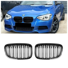Решітки радіатора ніздрі BMW 1 F20 F21 M1 Style дорест чорний глянець Решітки радіатора ніздрі BMW 1 F20 F21 M1 Style дорест чорний глянець