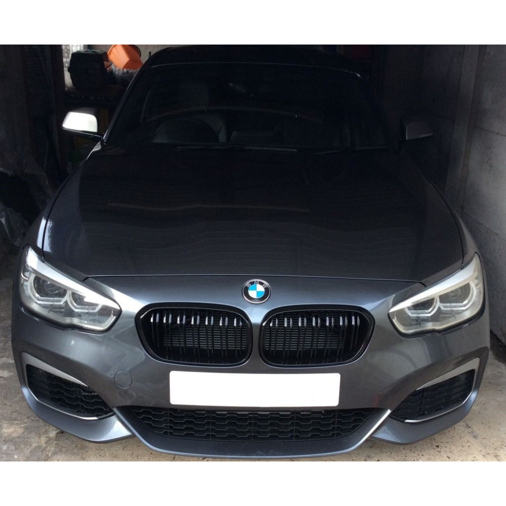 Решітки радіатора (ніздрі) BMW 1 F20 F21 LCI M1 Style чорний глянець