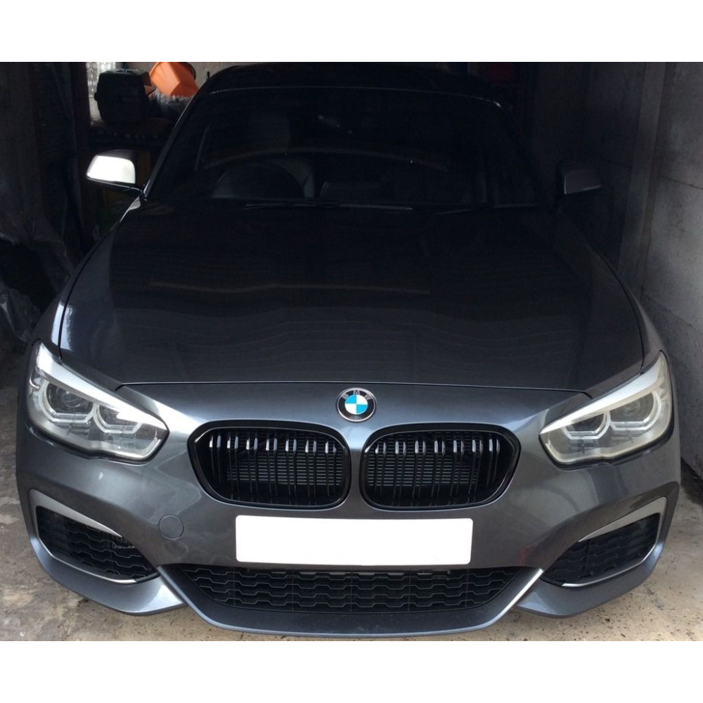 Решітки радіатора (ніздрі) BMW 1 F20 F21 LCI M1 Style чорний глянець