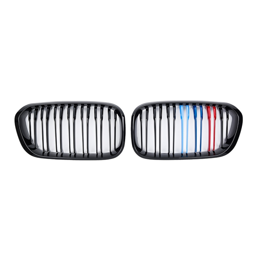 Решетка радиатора (ноздри) BMW 1-Series F20/F21 (2015-2018) в стиле M1-Look (Tri-Color)