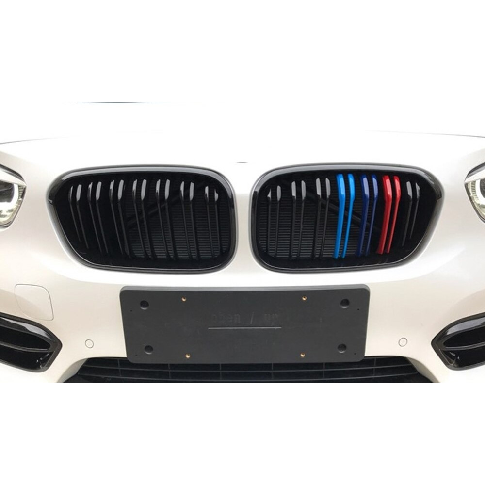 Решетка радиатора (ноздри) BMW 1-Series F20/F21 (2015-2018) в стиле M1-Look (Tri-Color)