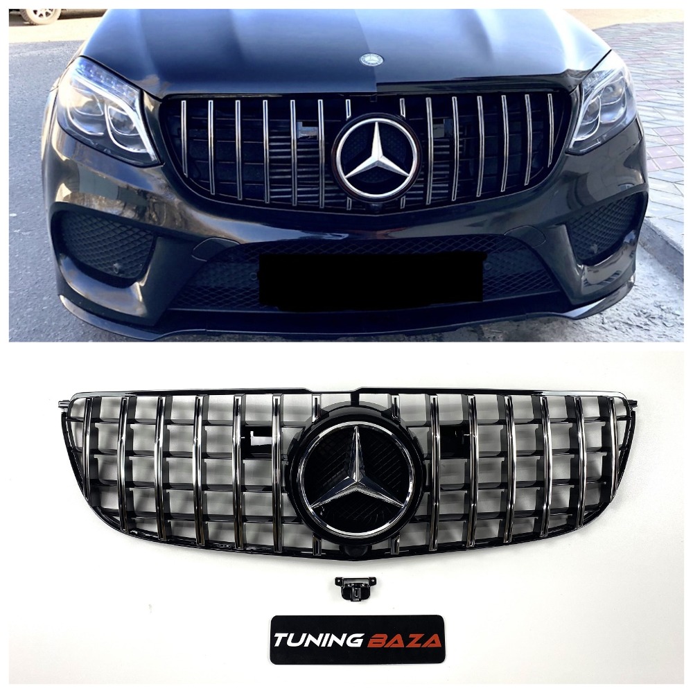 Решітка радіатора Mercedes Benz GLS X166 (2016-2019) у стилі GT Panamericana без камери 360