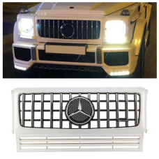 Решітка радіатора Mercedes G-Class W463 (1990-2014) у стилі GT Panamericana (White Chrome) Решітка радіатора Mercedes G-Class W463 (1990-2014) у стилі GT Panamericana (White Chrome)