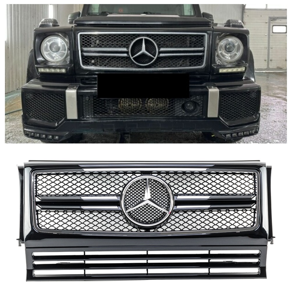 Решетка радиатора Mercedes G-Class W463 (1990-2014) в стиле AMG (Black)