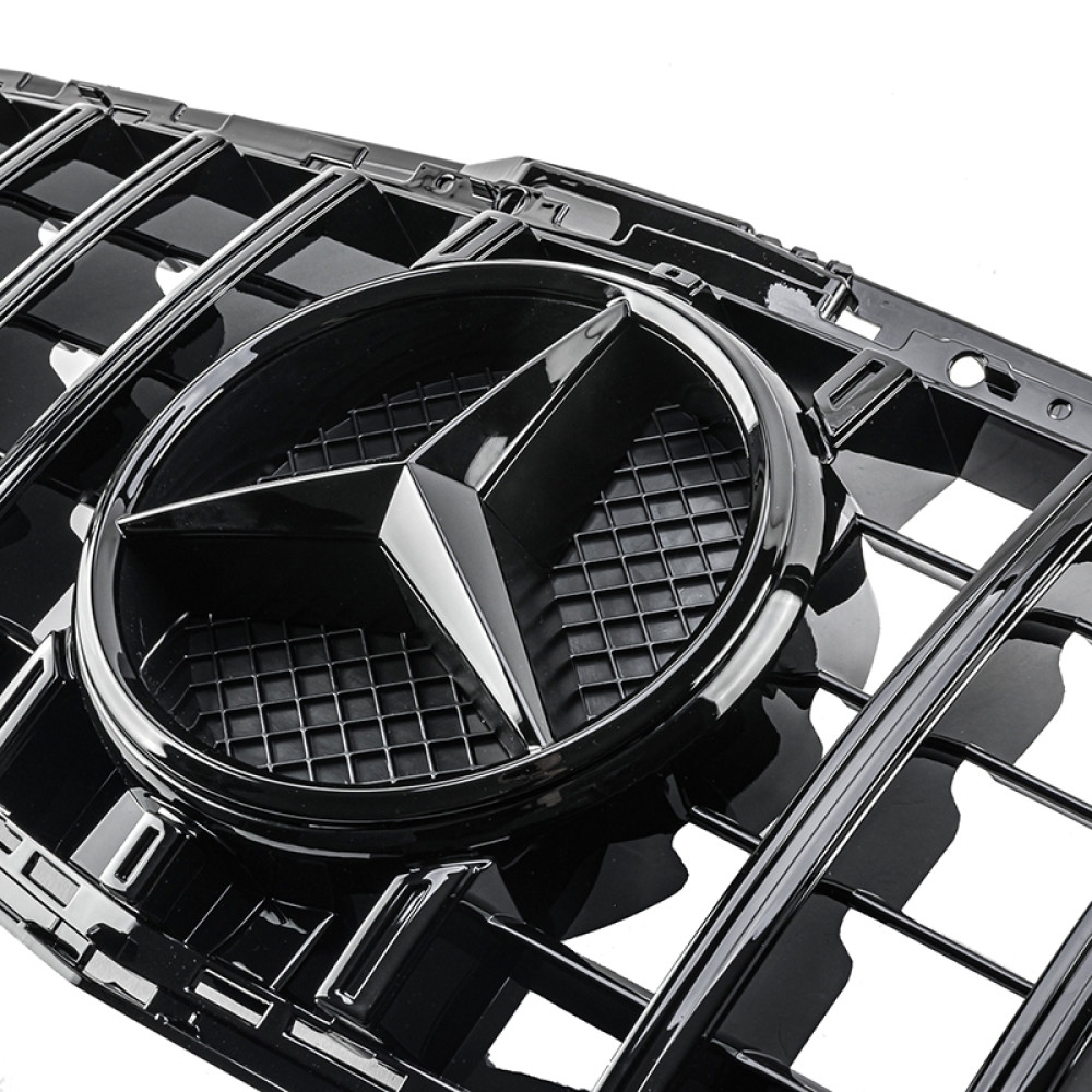 Решетка радиатора Mercedes E-Class W212 (2013-2016) в стиле Panamericana (Avantgarde Black)