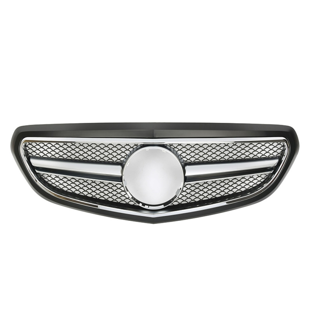 Решітка радіатора для Mercedes E-Class W212 (2013-2016) у стилі AMG (Black Matte Chrome)