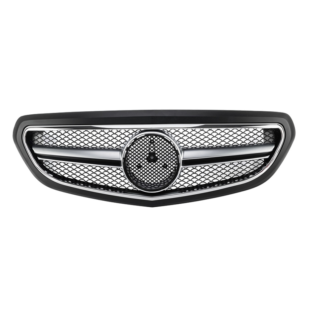 Решітка радіатора для Mercedes E-Class W212 (2013-2016) у стилі AMG (Black Matte Chrome)