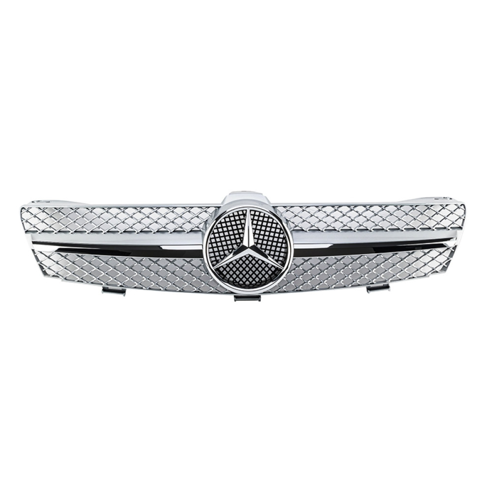 Решетка радиатора Mercedes CLS W219 (2004-2008) в стиле AMG (Silver Chrome)