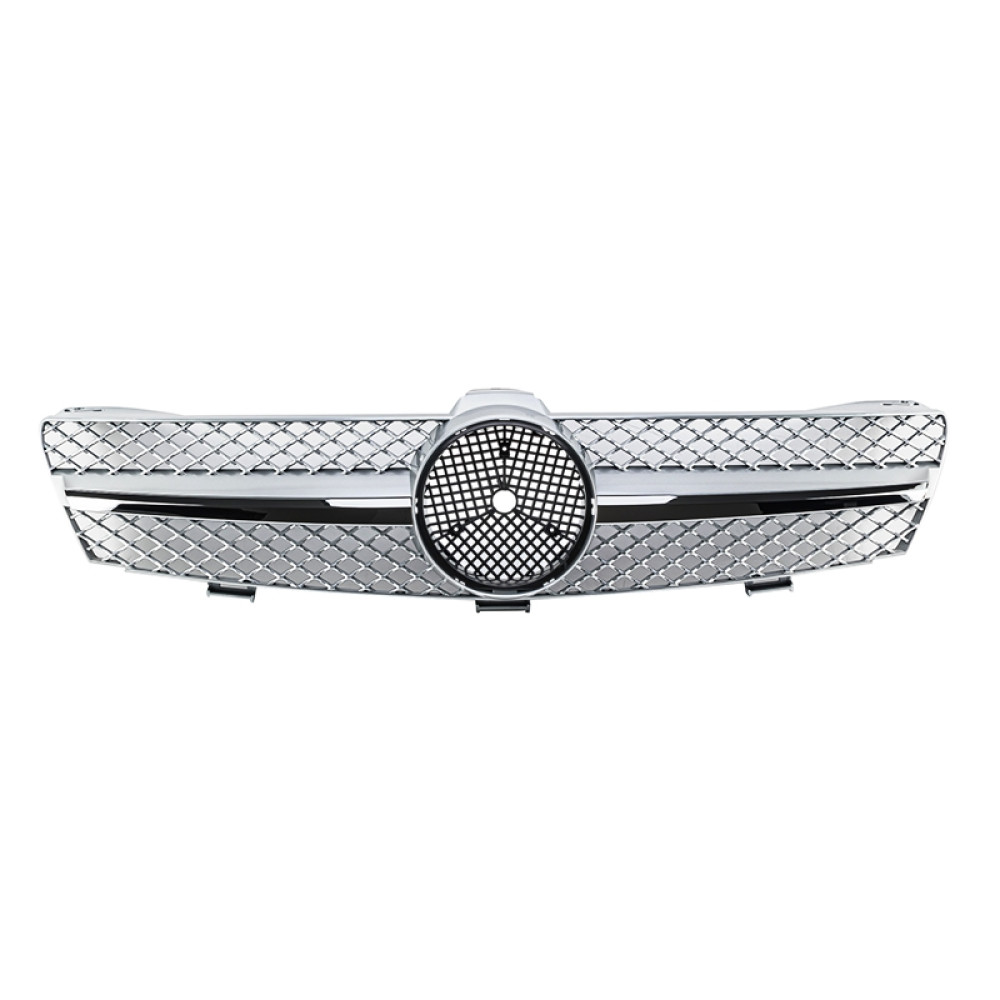 Решетка радиатора Mercedes CLS W219 (2004-2008) в стиле AMG (Silver Chrome)