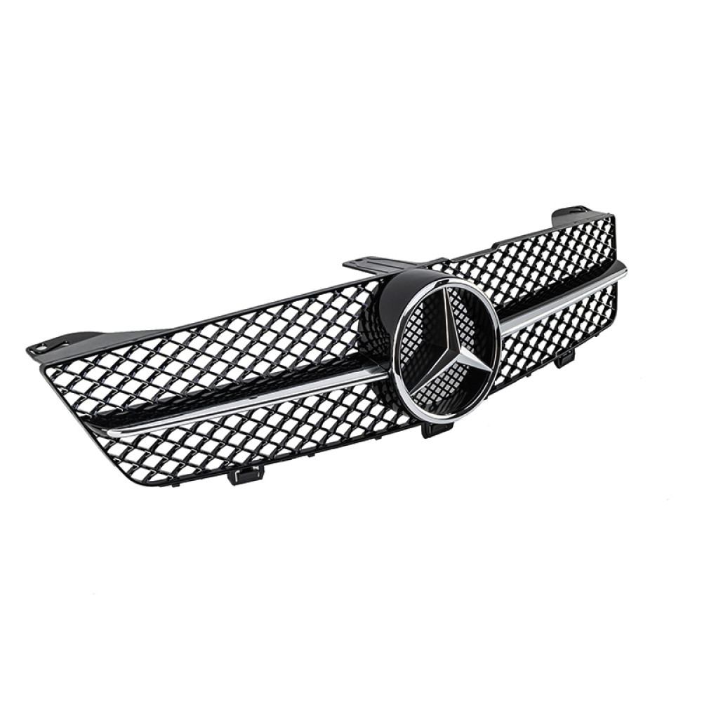 Решетка радиатора Mercedes CLS-Class W219 (2008-2010) в стиле AMG (Black Chrome)