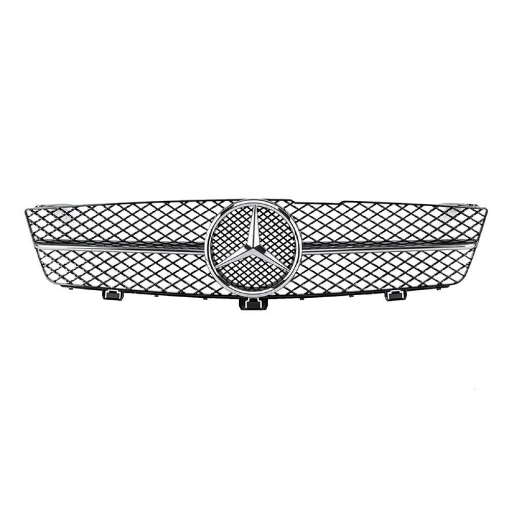 Решетка радиатора Mercedes CLS-Class W219 (2008-2010) в стиле AMG (Black Chrome)