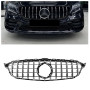 Решетка радиатора Mercedes C-Class W205 (2018-2021) в стиле Panamericana без камеры 360 (Black Chrome)