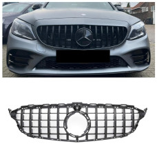 Решітка радіатора Mercedes C-Class W205 (2018-2021) у стилі Panamericana під камеру 360 (Black) Решітка радіатора Mercedes C-Class W205 (2018-2021) у стилі Panamericana під камеру 360 (Black)
