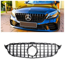 Решітка радіатора Mercedes C-Class W205 (2018-2021) у стилі Panamericana (Black) без камери 360 Решітка радіатора Mercedes C-Class W205 (2018-2021) у стилі Panamericana (Black) без камери 360