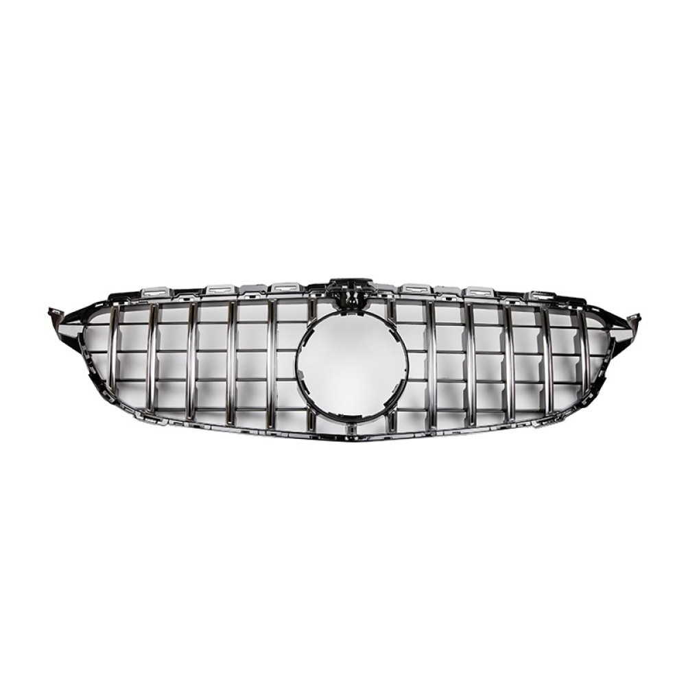 Решетка радиатора Mercedes C-klass W205 в стиле GT Black Chrome под камеру