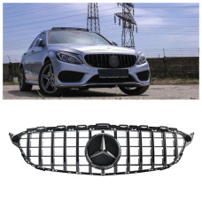 Решітка радіатора Mercedes C-Class W205 (2014-2018) у стилі Panamericana без камери 360 Решітка радіатора Mercedes C-Class W205 (2014-2018) у стилі Panamericana без камери 360