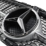Решітка радіатора для Mercedes C-Class W205 (2014-2018) у стилі Diamond під камеру 360 (Black Chrome)