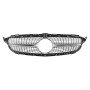 Решітка радіатора для Mercedes C-Class W205 (2014-2018) у стилі Diamond під камеру 360 (Black Chrome)