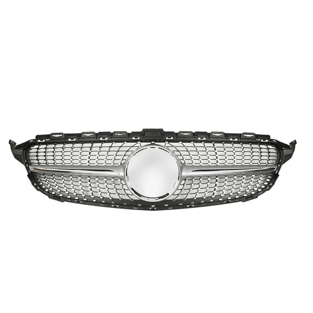 Решетка радиатора Mercedes C-klass W205 в стиле DIAMOND Silver Chrome