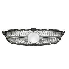 Решетка радиатора Mercedes C-klass W205 в стиле DIAMOND Silver Chrome