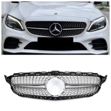 Решітка радіатора для Mercedes C-Class W205 (2018-2021) у стилі Diamond без камери 360 Решітка радіатора для Mercedes C-Class W205 (2018-2021) у стилі Diamond без камери 360