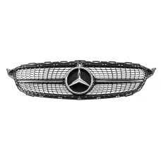 Решітка радіатора Mercedes C Class W205 у стилі Diamond чорний хром Решітка радіатора Mercedes C Class W205 у стилі Diamond чорний хром