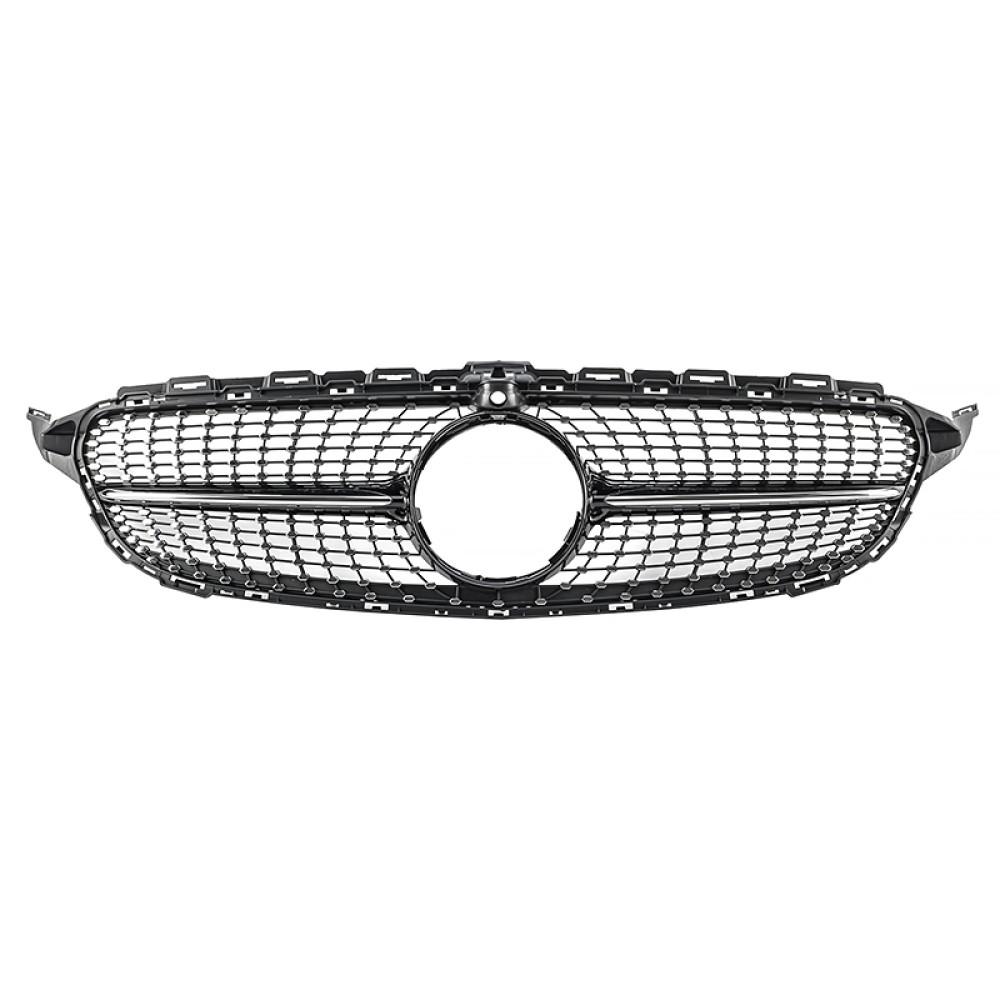 Решетка радиатора Mercedes C-klass W205 в стиле DIAMOND Black Chrome
