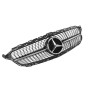 Решітка радіатора для Mercedes C-Class W205 (2014-2018) у стилі Diamond (Black Chrome)
