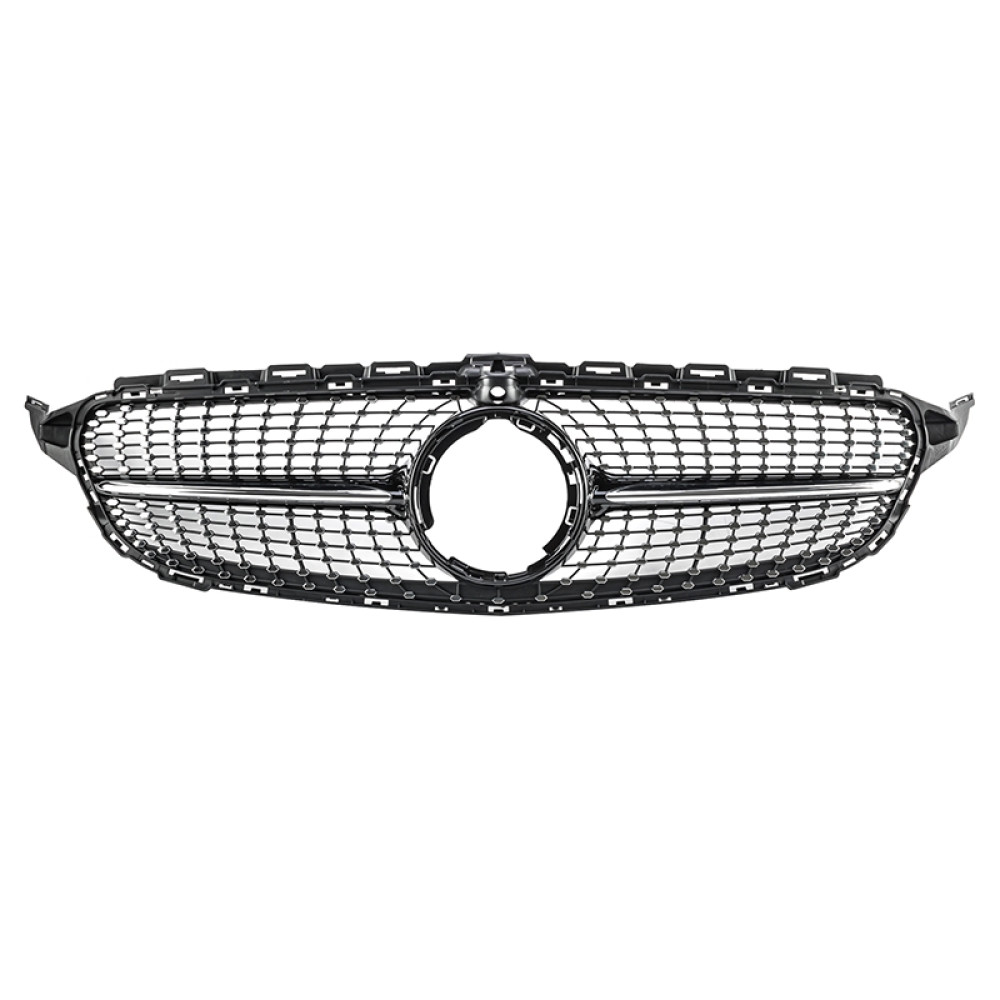 Решетка радиатора Mercedes C-klass W205 в стиле DIAMOND Black Chrome