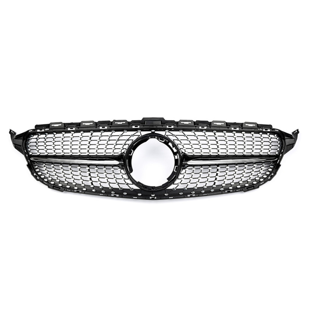 Решетка радиатора Mercedes C-klass W205 в стиле DIAMOND Black Chrome
