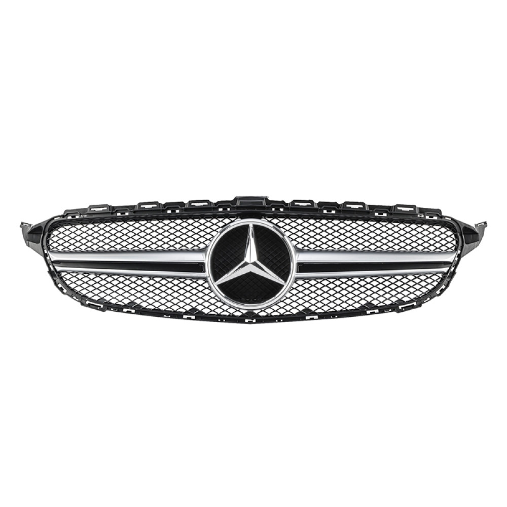 Решетка радиатора Mercedes C-klass W205 в стиле Avantgarde Black Matte Chrome
