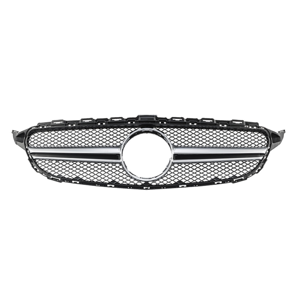 Решетка радиатора Mercedes C-klass W205 в стиле Avantgarde Black Matte Chrome