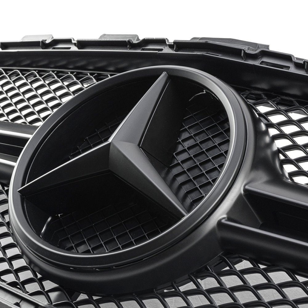 Решетка радиатора для Mercedes C-Class W205 (2014-2018) в стиле Avantgarde AMG C63 (Black Matte)