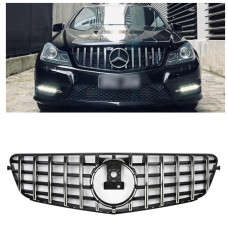 Решетка радиатора Mercedes C-Class W204 (2007-2014) в стиле Panamericana (Gloss Black/Chrome) Решетка радиатора Mercedes C-Class W204 (2007-2014) в стиле Panamericana (Gloss Black/Chrome)