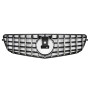 Решетка радиатора Mercedes C-Class W204 (2007-2014) в стиле Panamericana (Gloss Black/Chrome)
