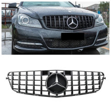 Решетка радиатора Mercedes C-Class W204 (2007-2014) в стиле Panamericana (Gloss Black) Решетка радиатора Mercedes C-Class W204 (2007-2014) в стиле Panamericana (Gloss Black)