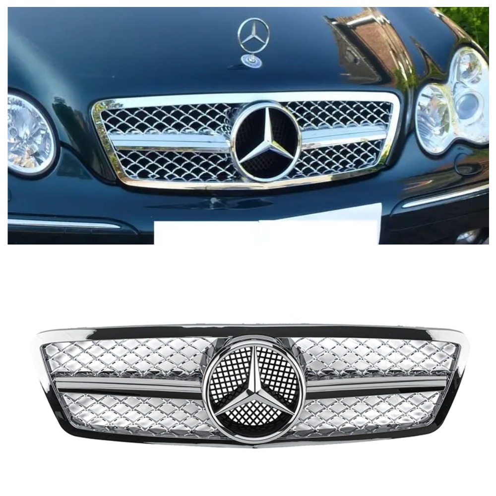 Решетка радиатора Mercedes C-Class W203 (2000-2007) в стиле AMG (Chrome)