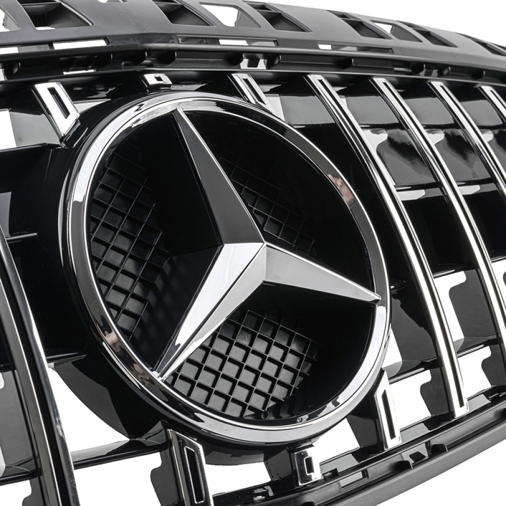 Решетка радиатора Mercedes A-Class W176 (2012-2015) в стиле GT PANAMERICANA (Black Chrome)