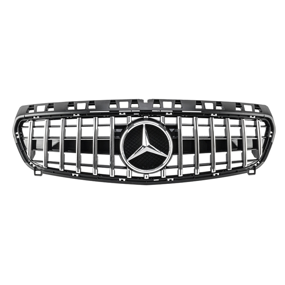 Решетка радиатора Mercedes A-Class W176 (2012-2015) в стиле GT PANAMERICANA (Black Chrome)