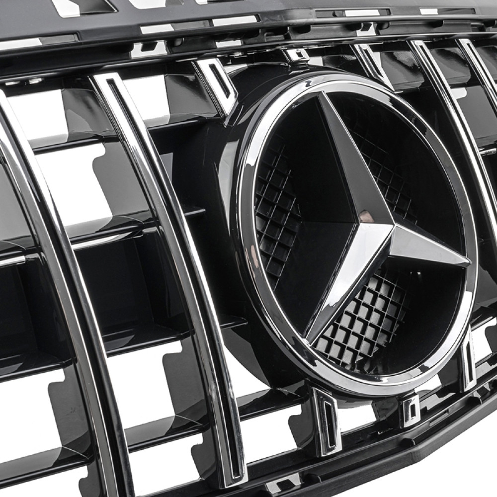 Решетка радиатора Mercedes A-Class W176 (2012-2015) в стиле GT PANAMERICANA (Black Chrome)