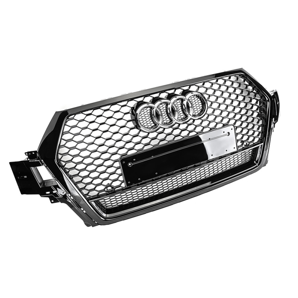 Решетка радиатора Audi Q7 4M (2015-2019) в стиле RS (черный глянец)