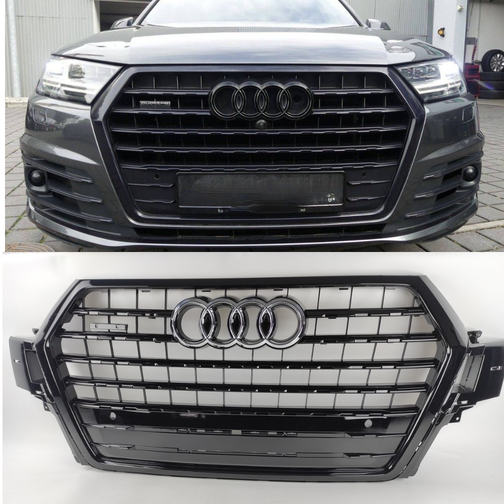 Решітка радіатора Audi Q7 4M (2015-2020)в стилі S Line (чорний глянець)