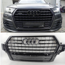 Решетка радиатора Audi Q7 4M (2015-2020) в стиле S Line (черный глянец)