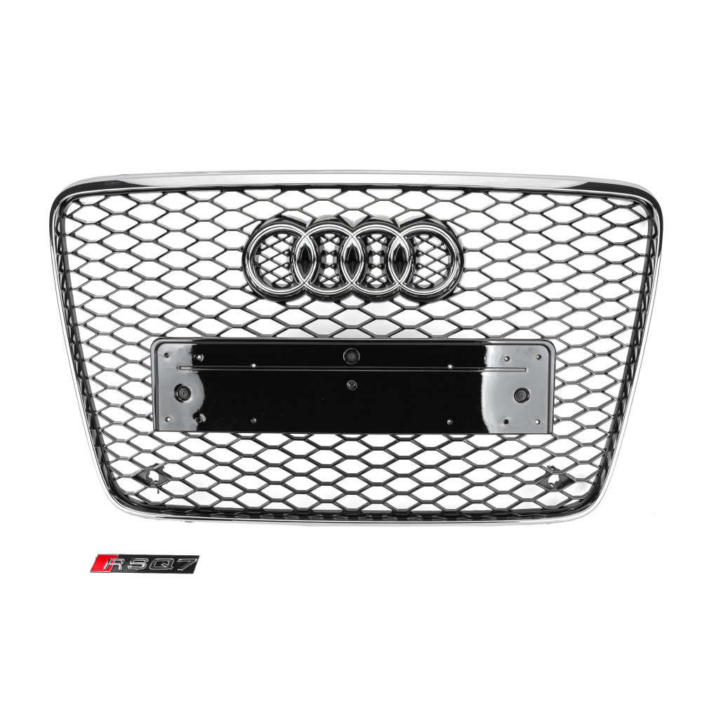 Решетка радиатора Audi Q7 4L (2005-2015) в стиле RS с хром рамкой