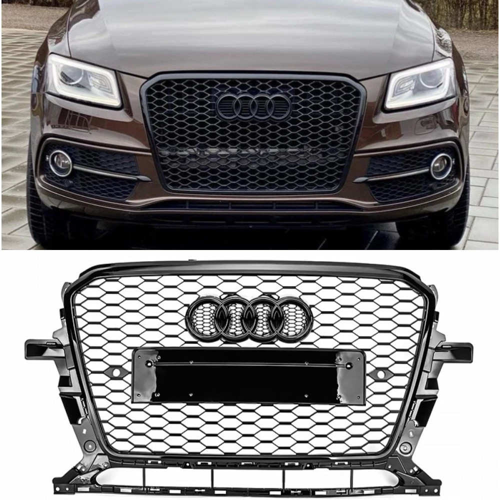 Решітка радіатора Audi Q5 8R (2012-2015) в стилі RS (чорний глянець)
