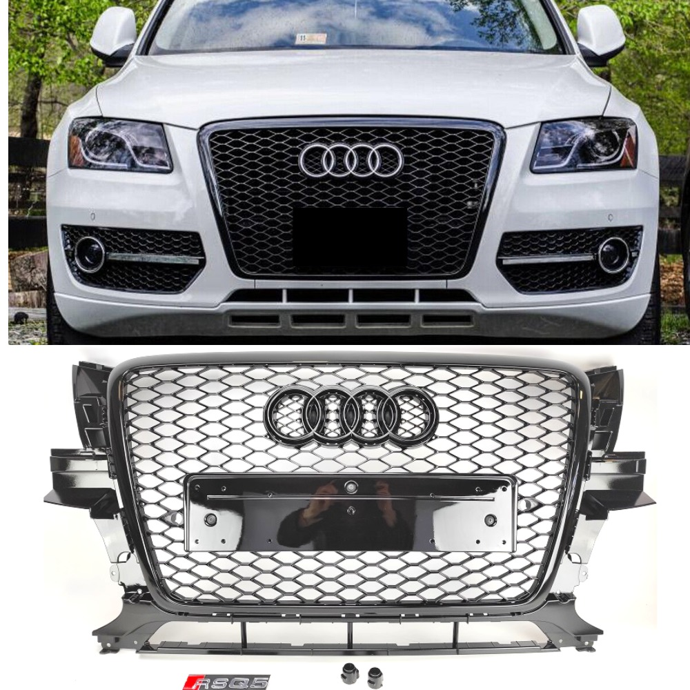 Решетка радиатора Audi Q5 (2008-2012) в стиле RS (черный глянец)