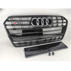 Решетка радиатора Audi A7 стиль S 2014-2016 Рестайлинг (SHADOWLINE)