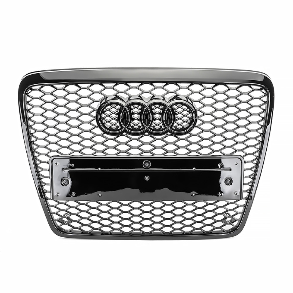 Решітка радіатора Audi A6 (C6) стиль RS (Глянець) 2008 2011 рестайл